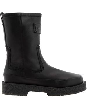 Ferragamo Ferragamo Ferdi Leather Boots, Size 9 Ee - Black