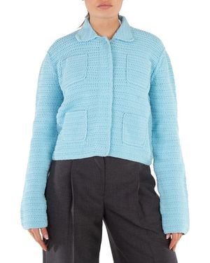 Burberry Crochet Technical Cotton Jacket - Blue