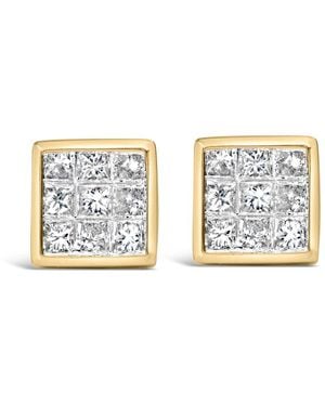 Haus of Brilliance 14K 1.0 Cttw Princess Cut Diamond Composite Stud Earrings With Screw Backs (J-K Colour, Si1-Si2 Clarity) - Metallic