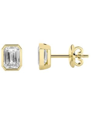 Mure And Co 4Ctw Emerald Shaped Lab Grown Diamond (F/Vs) Stud Earrings - Metallic