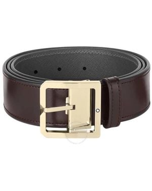 Montblanc Reversible 40Mm Leather Belt - Black