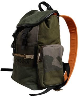 Dolce & Gabbana Dolce & Gabbana Patchwork Military Cotton Backpack - Black