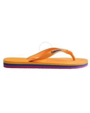 Havaianas Citrus Brasil Layers Slippers, Brand Size 35/36 Us - Orange