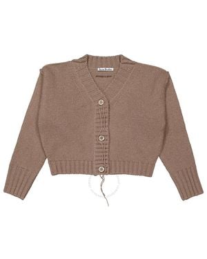 Acne Studios Cropped Knitted Cardigan - Natural