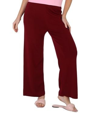 KENZO Ladies Bordeaux Tiger Tail K Flared Pants