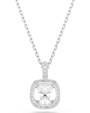 Swarovski Una Angelic Pendant, Cushion Cut, Rhodium Plated - Metallic
