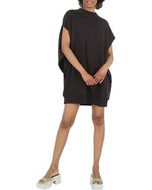 MM6 by Maison Margiela Ladies Cut-Out Sleeve Sweatshirt Dress - Black