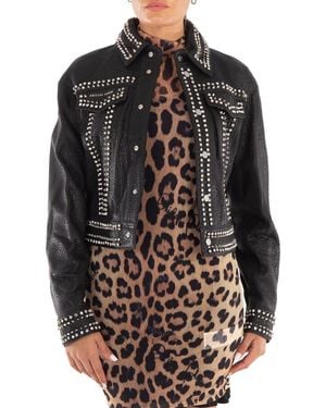 PHILIPP PLEIN レザーバイカークリスタルフリンジ PHILIPP PLEIN レザーバイカークリスタルフリンジ (PHILIPP