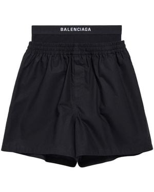 Balenciaga Hybrid Cotton Boxer Shorts - Black