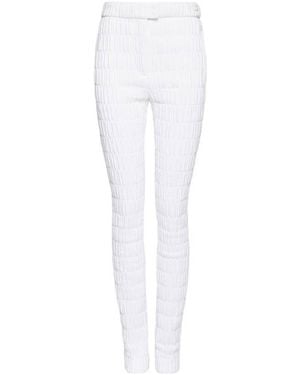 Ferragamo Quilted Straight Leg Trousers, Brand Size Tc - White