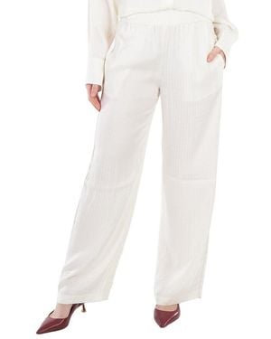 Victoria Beckham Monogram-Jacquard Wide-Leg Trousers - White