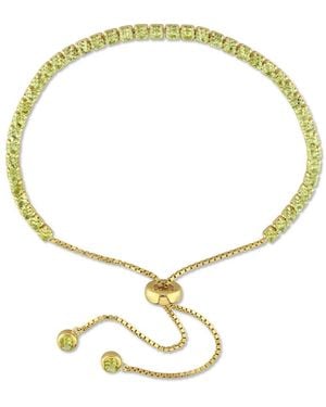 Amour 3 1/4 Ct Tgw Peridot Tassel Bolo Bracelet - Metallic
