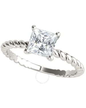 Maulijewels 10K 1.25 Carat H/ Vs1 Princess Cut Moissanite Solitaire Engaement Ring For - Metallic