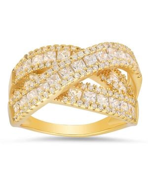 Kylie Harper 14K Over Crossover Highway Statement Ring - Metallic