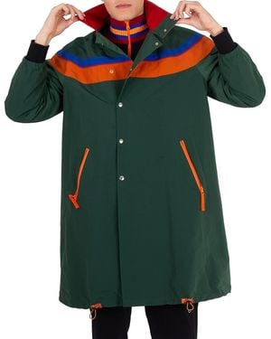 Kolor Colorblock Nylon Long Jacket, Brand Size 1 - Green