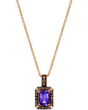Le Vian Pendant Grape Amethyst, Chocolate Diamonds Nude Diamonds Set - Metallic