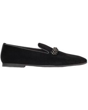 Jimmy Choo Bing Crystal-Embellished Velvet Loafers - Black