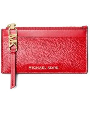 Michael Kors Empire Small Calf Leather Card Case - Red