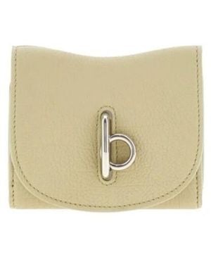 Burberry Rocking Horse Compact Leather Wallet - White