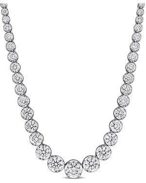 Created Forever 12 1/2Ct Tw Lab-Grown Diamond Graduated Tennis Necklace - Metallic