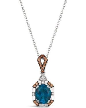Le Vian Ladies Semi-Precious Pendant Necklace Set - Blue