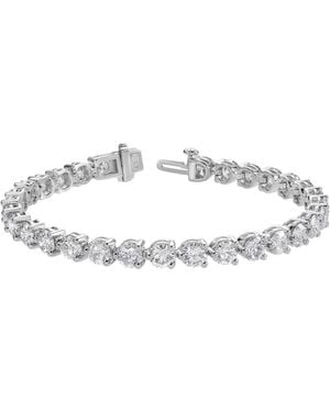 Brilliant Diamond 13.00 Carat 14K Round Cut Lab Grown Diamond 7" Tennis Bracelet For - Color/Clarity-Ibsi - Metallic