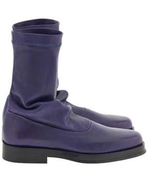 Ferragamo Furseo Nappa Sock Boots - Purple