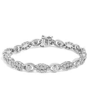 Haus of Brilliance 10K 2.0 Cttw Diamond Milgrain Cluster Link Bracelet - Metallic