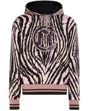 Roberto Cavalli Freedom-Print Tiger Stripes Hoodie - Black