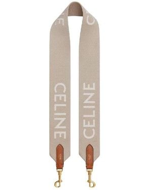 Celine Jacquard Long Bag Strap - Natural