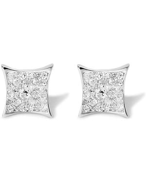 Haus of Brilliance 925 Sterling 3/4 Cttw Diamond Composite Curved Square Stud Earring (I-J Colour, I3 Clarity) - Metallic