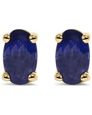 Haus of Brilliance 14K 5X3 Mm Oval Sapphire Solitaire Stud Earrings - Blue