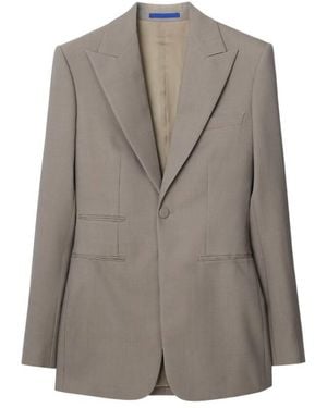 Burberry Wool Tailored Blazer Jacket, Brand Size 6 Us - Gray