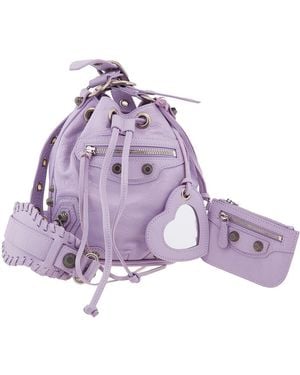 Balenciaga Le Cagole Xs Bucket Bag - Purple