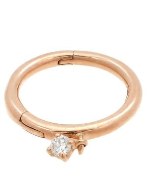 Vanrycke Ladies Stardust Single And Diamond Hoop Earring - White