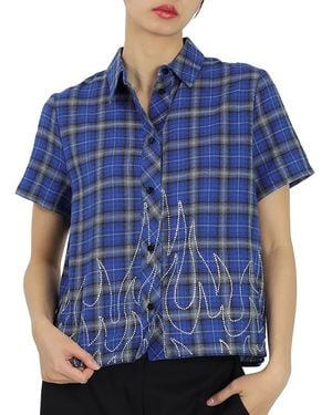 Filles A Papa Ladies T-Shirt Chuck Crepe, Brand Size 0 - Blue