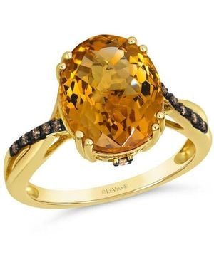 Le Vian Ladies Semi Precious Ring Featuring 4 1/4 Cts. Cinnamon Citrine Set - Metallic
