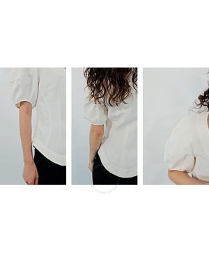 Stella McCartney Ladies Puff-Sleeved Crewneck Blouse - Black