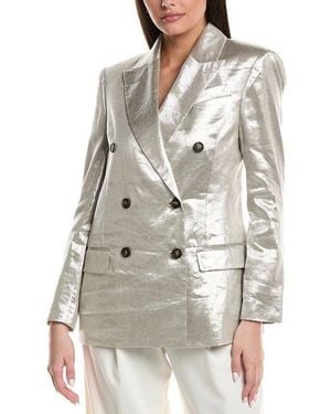 Brunello Cucinelli Light Linen Blazer, Brand Size 38 (Us - Gray