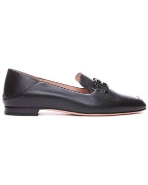 Bally Ellah Logo Plaque Leather Loafers, Brand Size 35 Us - Blue