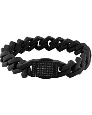 Robert Alton 1/2Ctw Diamond Stainless Steel With Matte Finish Link Bracelet - Black