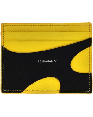 Ferragamo Cut Out Detail Credit Card Holder - Yellow