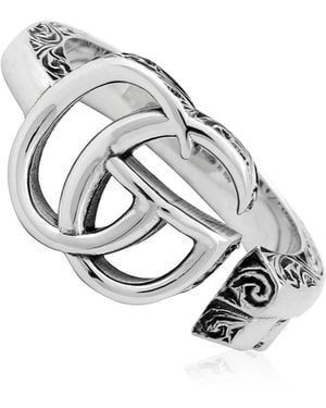 Gucci Aged Double G Marmont Ring - Metallic