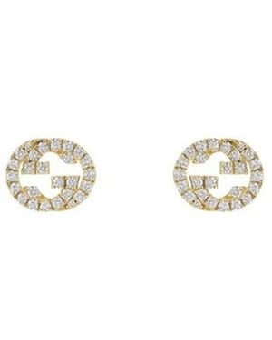 Gucci Interlocking G 18Ct 0.38Ct Diamond Stud Earrings - Metallic