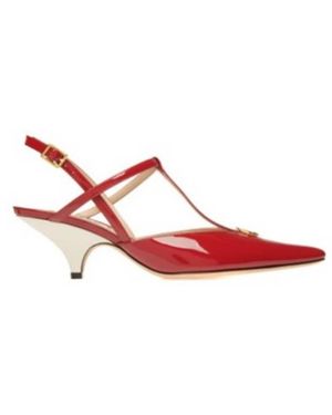 Bally Katy Slingback Leather Court Shoes, Brand Size 40 Us - Red