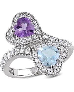 Amour Amethyst, Topaz And Created Sapphire Heart Twist Ring - Blue