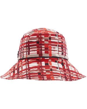 Ferragamo Patterned Cotton Bucket Hat - Red