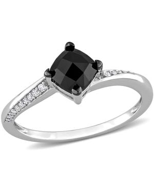 Amour 1 Ct Tdw And Cushion And Round-Cut Diamond Engagement Ring - Metallic