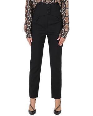 Saint Laurent High-Waist Pleated-Detail Pants, Brand Size 34 (Us - Black