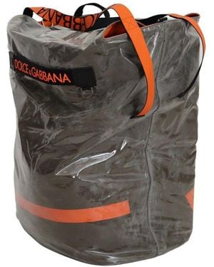 Dolce & Gabbana Cotton Large Fabric Shopping Tote Bag Elastane Nylon Leather - Multicolour